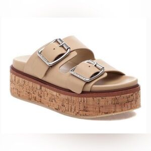 NEW J/SLIDES belinda sandals in sand leather Size 8